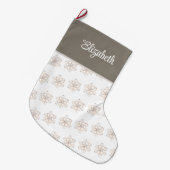 Boho Waterverf Sneeuwvlokken Custom Naam Kerst Grote Kerstsok (Voorkant (Hangend))