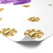 Boho Waterverf Spring Flowers Gold Lijst Wedding Poster (Hoek)