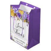 Boho Waterverf Spring Flowers Wedding Medium Cadeauzakje (Voorkant Gekanteld)