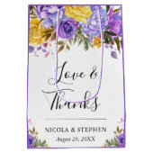 Boho Waterverf Spring Flowers Wedding Medium Cadeauzakje (Achterkant)