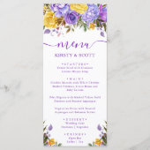 Boho Waterverf Spring Flowers Wedding Menu (Voorkant)