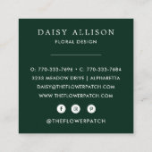 Boho Waterverf Spring Wildflower Vierkante Visitekaartje (Achterkant)