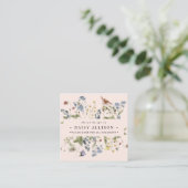 Boho Waterverf Spring Wildflower Vierkante Visitekaartje (Staand voorkant)