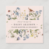 Boho Waterverf Spring Wildflower Vierkante Visitekaartje (Voorkant)