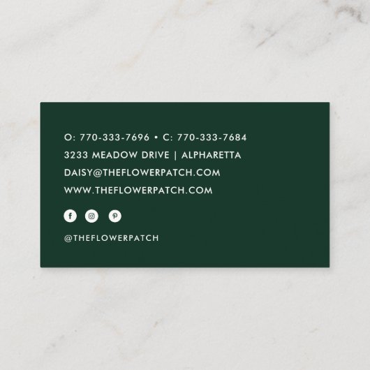 Boho Waterverf Spring Wildflower Visitekaartje (Achterkant)