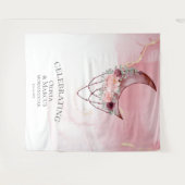 Boho Waterverf Stof Roze Hemels Wandkleed (Voorkant (horizontaal))