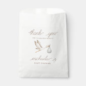 Boho Waterverf Stork Baby shower Bedankt Bedankzakje (Voorkant)