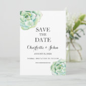 boho waterverf succulent bruiloft behalve de data save the date (Staand voorkant)