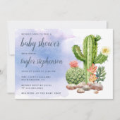 Boho Waterverf Succulent Cactus Baby shower Kaart (Voorkant)