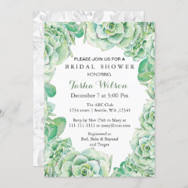 boho waterverf succulent Vrijgezellenfeest Invite Kaart
