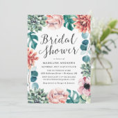 Boho Waterverf Succulenten Bruidsmeisjesfeest Kaart (Staand voorkant)