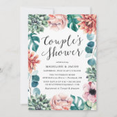 Boho Waterverf Succulenten Koppel Bruisfeest Kaart (Voorkant)