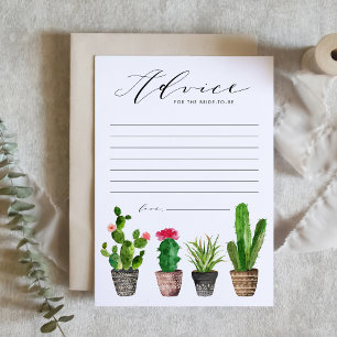 Boho Waterverf Succulents Advice for the Bride Advieskaart