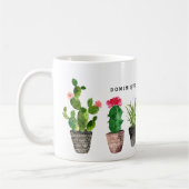 Boho Waterverf Succulents Patroon Gepersonaliseerd Koffiemok (Links)