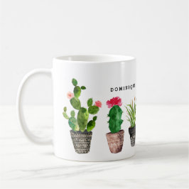 Boho Waterverf Succulents Patroon Gepersonaliseerd Koffiemok