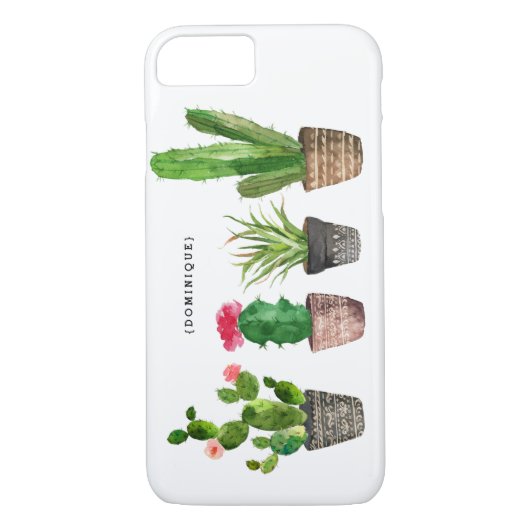 Boho Waterverf Succulents Personalized Case-Mate iPhone Case (Achterkant)