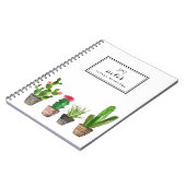 Boho Waterverf Succulents Personalized Notitieboek (Linkerzijde)