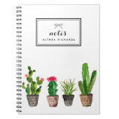 Boho Waterverf Succulents Personalized Notitieboek (Voorkant)