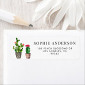 Boho Waterverf Succulents Rustic Address Label (Insitu)