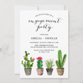 Boho Waterverf Succulents Summer Engagement Party Kaart (Voorkant)
