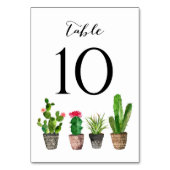 Boho Waterverf Succulents Table Numbers Card 10 Kaart (Achterkant)