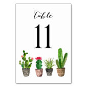Boho Waterverf Succulents Table Numbers Card 11 Kaart (Achterkant)