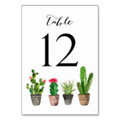 Boho Waterverf Succulents Table Numbers Card 12 Kaart (Achterkant)