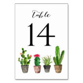 Boho Waterverf Succulents Table Numbers Card 14 Kaart (Achterkant)