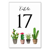 Boho Waterverf Succulents Table Numbers Card 17 Kaart (Voorkant)