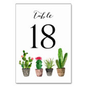 Boho Waterverf Succulents Table Numbers Card 18 Kaart (Voorkant)