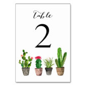 Boho Waterverf Succulents Table Numbers Card 2 Kaart (Achterkant)