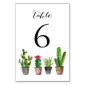 Boho Waterverf Succulents Table Numbers Card 6 Kaart (Achterkant)
