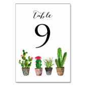 Boho Waterverf Succulents Table Numbers Card 9 Kaart (Achterkant)