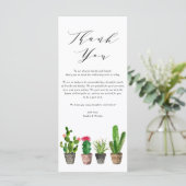 Boho Waterverf Succulents Wedding Bedankt (Staand voorkant)