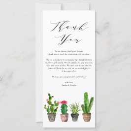 Boho Waterverf Succulents Wedding Bedankt