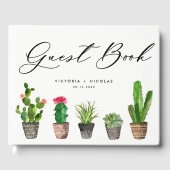 Boho Waterverf Succulents Wedding Guest Book Gastenboek (Voorkant)