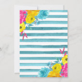 Boho Waterverf Summer Flowers Gold Lijst Wedding Kaart (Achterkant)