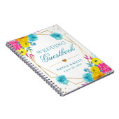 Boho Waterverf Summer Flowers Wedding Guestbook Notitieboek (Rechterzijde)