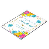 Boho Waterverf Summer Flowers Wedding Guestbook Notitieboek (Linkerzijde)