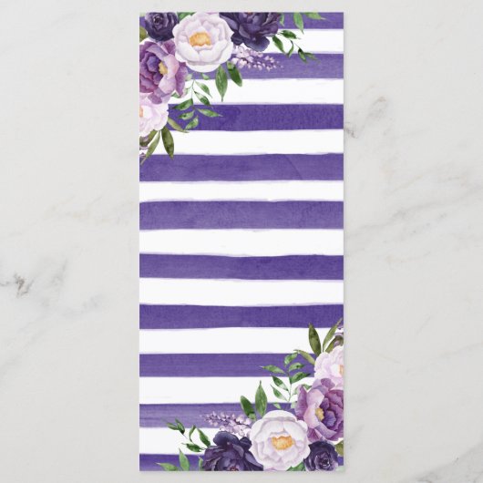 Boho Waterverf Summer Flowers Wedding Menu (Achterkant)