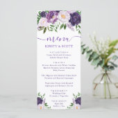Boho Waterverf Summer Flowers Wedding Menu (Staand voorkant)