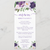 Boho Waterverf Summer Flowers Wedding Menu (Voorkant)