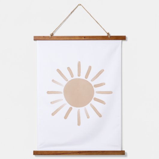 Boho Waterverf Sun Nursery Decor Hangend Wandkleed (Voorkant)