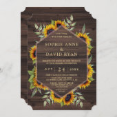 Boho Waterverf Sunflower Wood-rond Kaart (Voorkant / Achterkant)