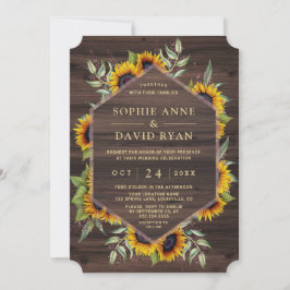 Boho Waterverf Sunflower Wood-rond Kaart