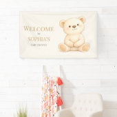 Boho-waterverf Teddybeer Neutraal Spandoek (Insitu)