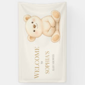 Boho-waterverf Teddybeer Neutraal Spandoek (Verticaal)