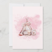 Boho Waterverf teepee tent Sleepover Party Kaart (Achterkant)