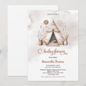 Boho waterverf tent genderneutraal ivoor roestig kaart (Voorkant / Achterkant)