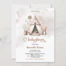 Boho waterverf tent genderneutraal ivoor roestig